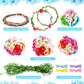 Syhood Mini Plum Blossom Crowns Making Kit, 120 Pcs Parts, Make Your Own Flower Wreath Headbands and Bracelets Craft Kit Hair Ac