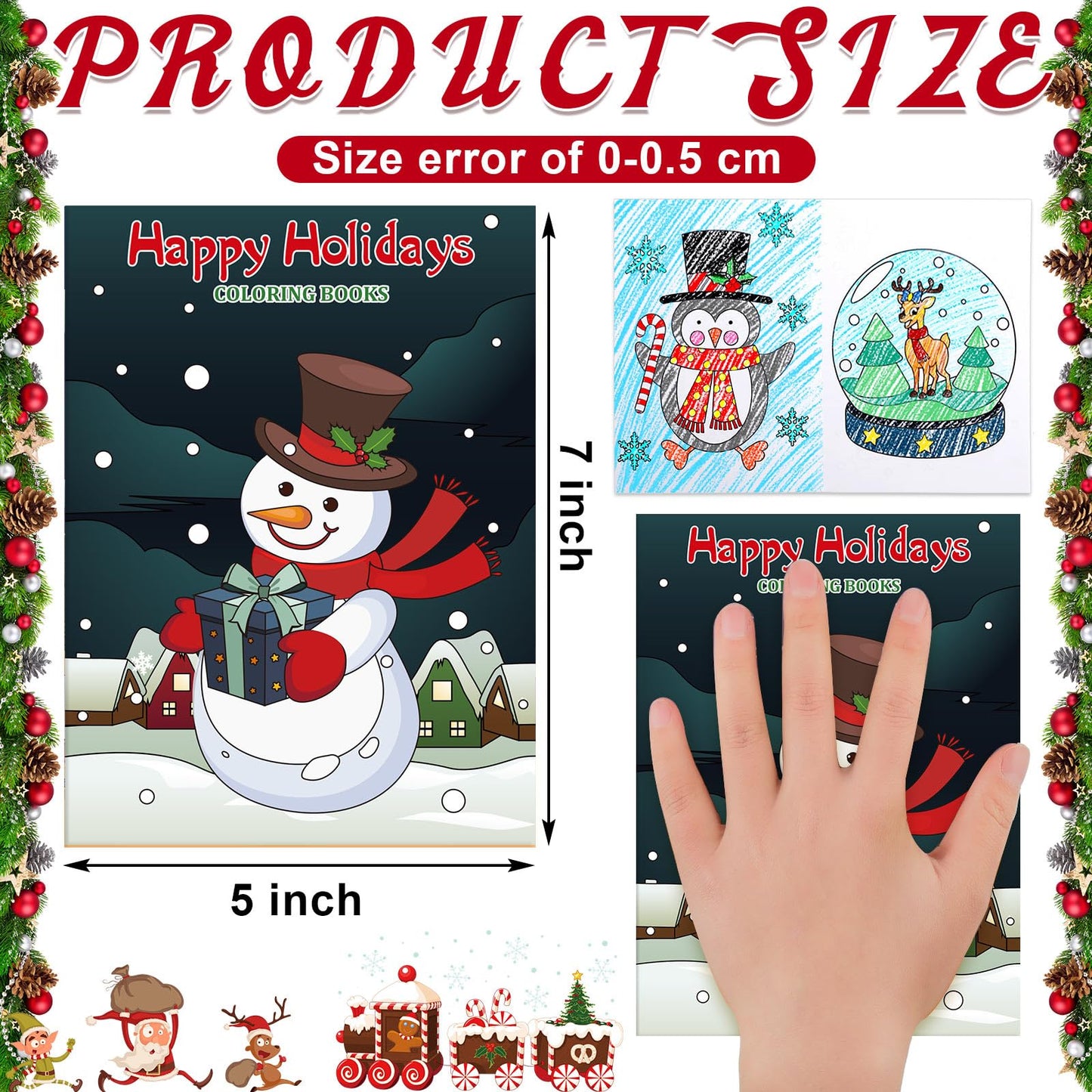 Fulmoon 144 Pcs Christmas Coloring Books with Crayons for Kids Christmas Activity Books Mini Coloring Book Bulk for Toddler Ages