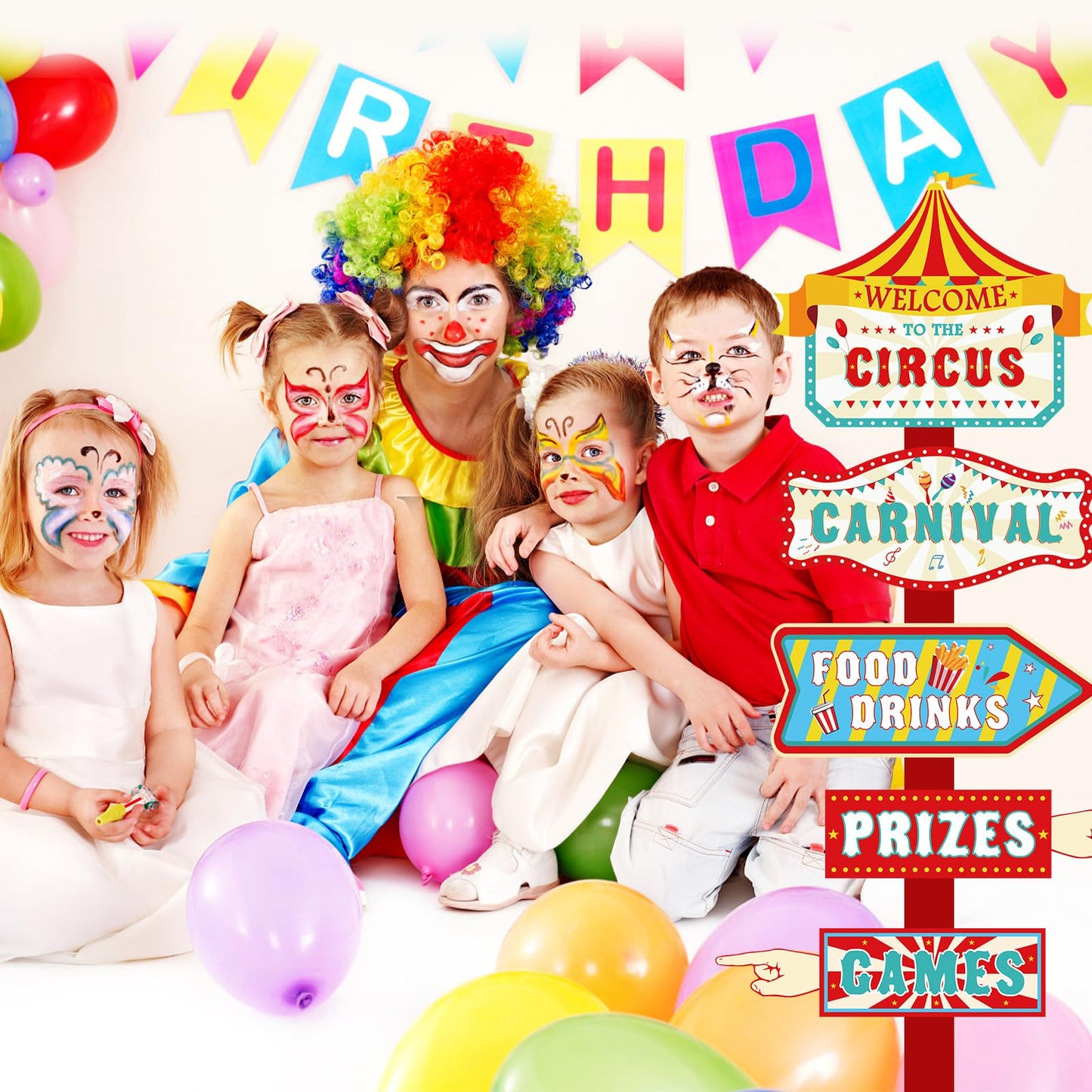 20 Pieces Carnival Decorations Circus Theme Party Directional Signs Carnival Party Signs Welcome to The Circus for Kids Carnival
