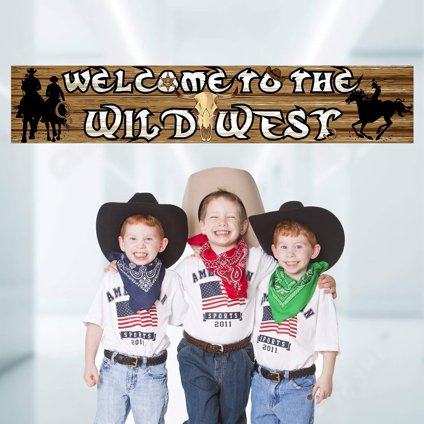 Blulu Western Party Decorations Cowboy Themed Banner Supplies Western Backdrop Photo Booth Wall Party Decor