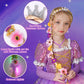 Svmk 10Pcs Girls Princess Costume Light Up Kids Toddler Princess Dress Up Clothes Accessories Led Wig Bag Wand Crown Ring Neckla