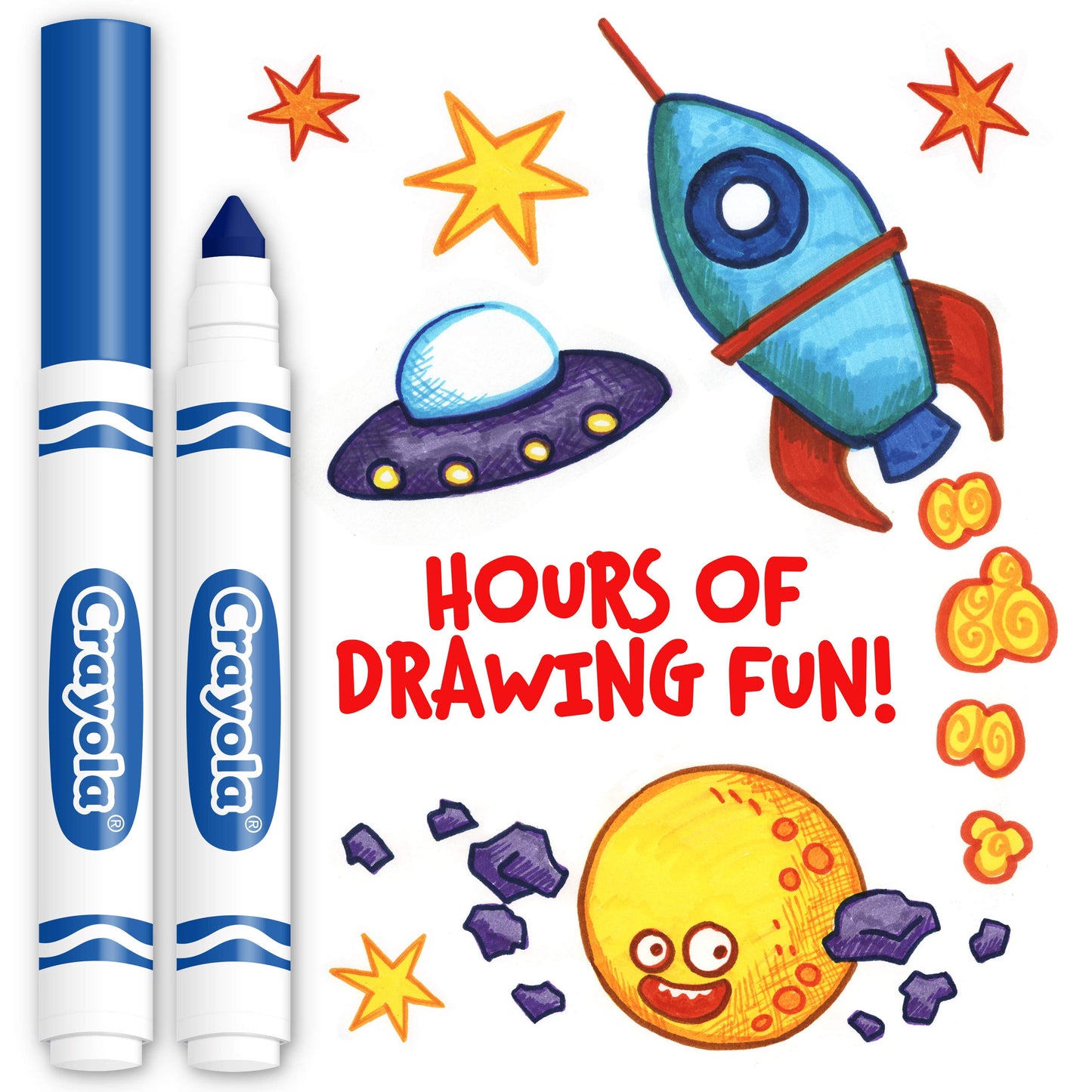Crayola Broad Line Markers - Blue (12Ct), Markers For Kids, Bulk School Supplies For Teachers, Nontoxic, Marker Refill With Reusable Box