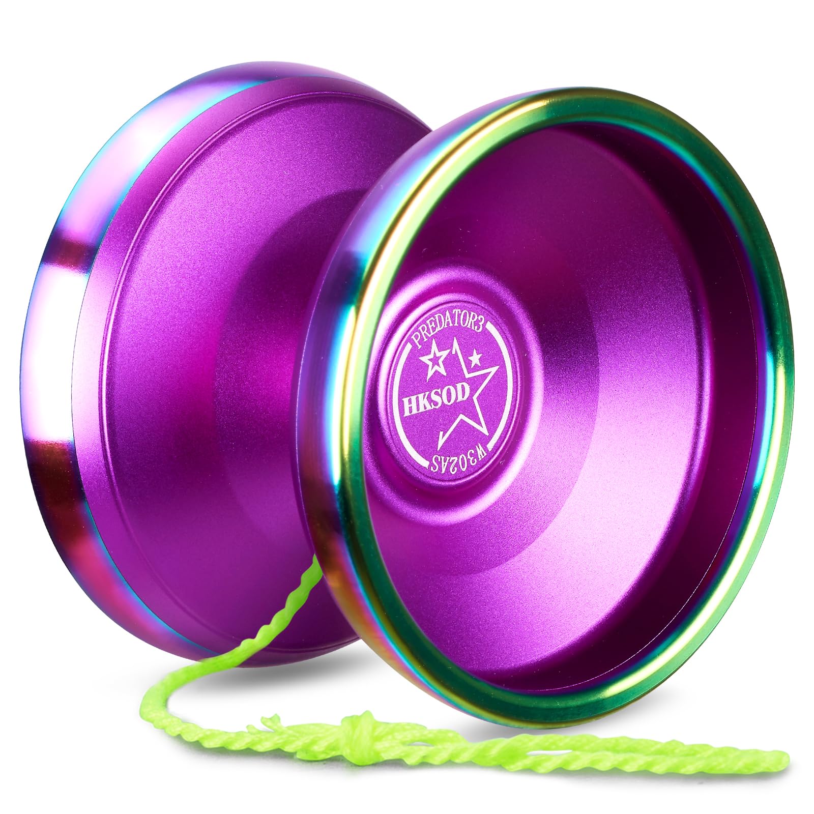 Hksod Professional Bi-Metal Yoyo Unresponsive Yoyo for mature-themeds Advanced Players Predator 3 trick yoyo with enhanced YOYO Bearings with Yo-Yo Accessories- Purple