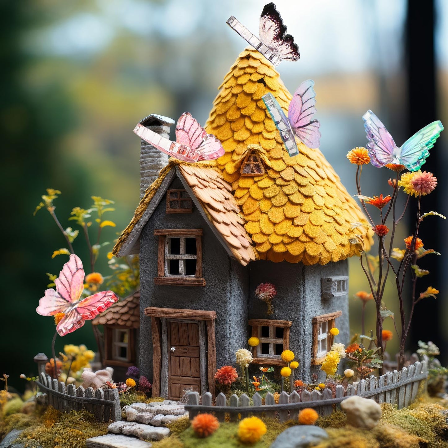 50Pcs Mini Butterflies For Crafts Dollhouse Miniatures Resin Mini Things Tiny Butterflies For Fairy Garden Dollhouse Micro Lands
