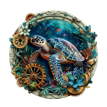 Wooden Puzzles For Adults, Embossed Sea Turtle Puzzle For Adults, Unique Shaped Wooden Jigsaw Puzzles, Wood Puzzles Adult, For A