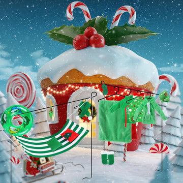 Bencailor 12 Pcs Christmas Elf Doll Accessories Set Include Elf Sleeping Bag Pillow Scarf Mask Eye Patch Sweater Hoodie Shoes Ha