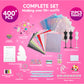 Klever Kits 400+PCS Fashion Design Crafts for Kids, Art and Crafts, DIY Sewing Kits with 3 Mannequins for Girls Aged 8-12, Birth