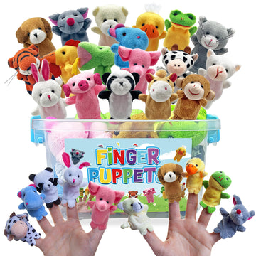 18 PCS Finger Puppets Set Mini Stuffed Animals for Storytelling Teaching Playtime Schools Birthday Party Gift Favor Supplies