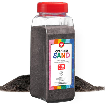 Hygloss Products Colored Play Sand - Assorted Colorful Craft Art Bucket O' Sand, 3 Lb, Black