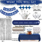 Navy Blue Happy Birthday Party Decorations Set for Men Boys Women Girls, Banner, Crown Balloon, Fringe Curtains, Cake Topper,tab