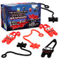PICK A TOY 12 Pc. Ninja Toys Set with Stretchy Flying Ninjas and Colorful Throwing Stars Slingshots, Flexible and Sticky Elastic