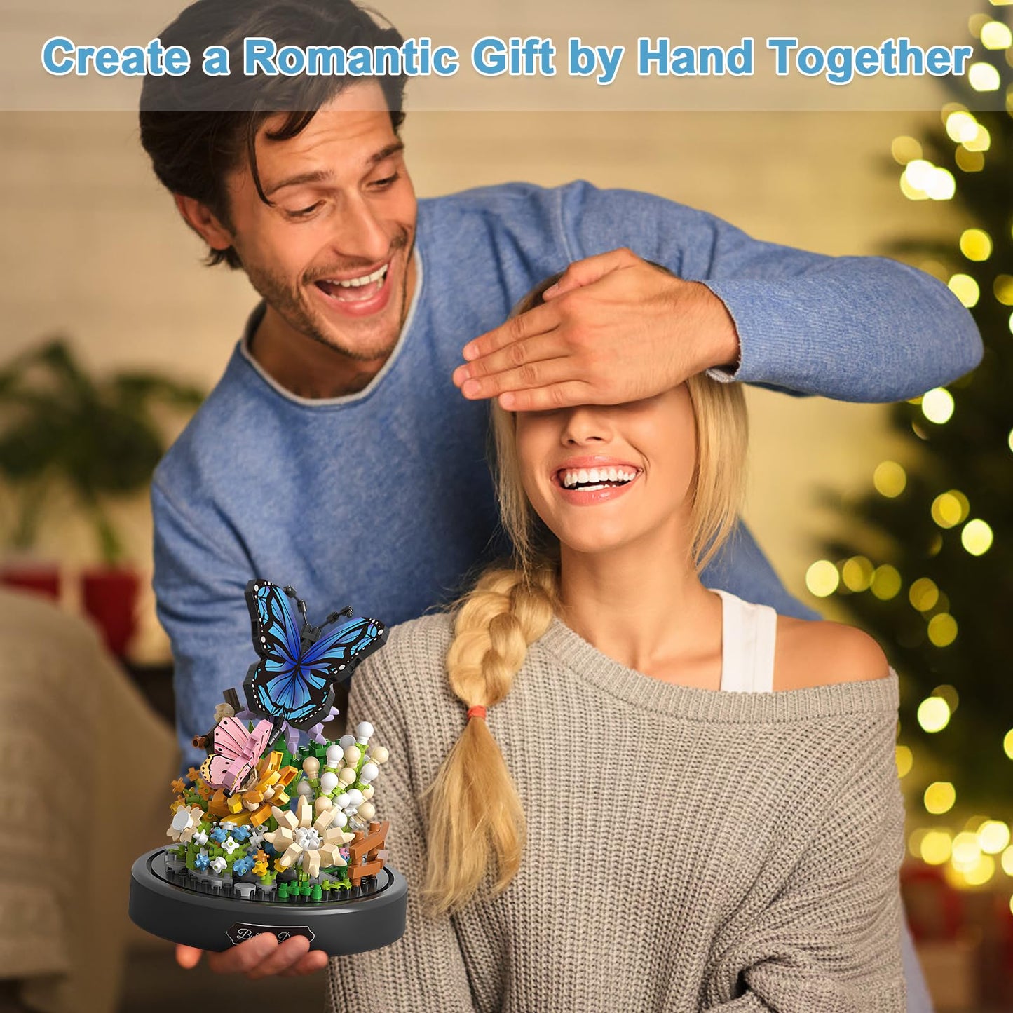 HIGH GODO Flower Bouquet Building Set, 530 PCS Micro Bricks, Colorful Bonsai Tree Kit, Perfect Birthday Gift for Women 12+