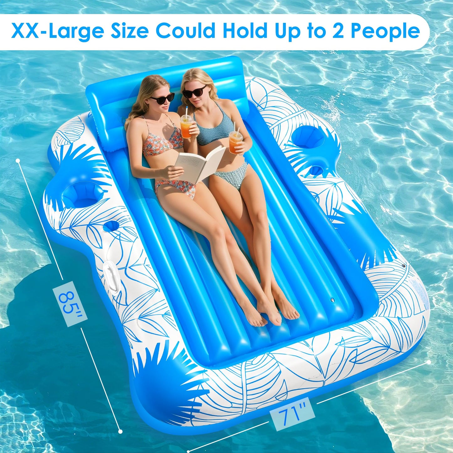 Inflatable mature-themed Tanning Pool Lounger Float -85 x 71 JIANYHW XX-Large Sunbathing Water Lounge Floaties  Suntan Tub Pool Floaty Raft Ice Bath Tub Tanning Bed  Blow Up Lake Pool Raft Floating Pad