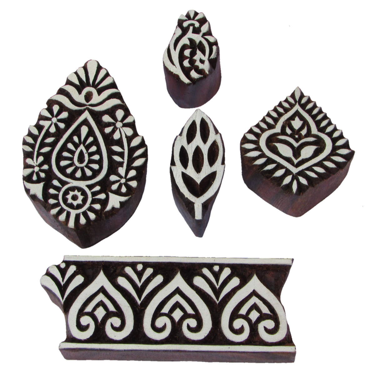 ANHANDICRAFTS Wooden Printing Stamps Blocks for Fabrics, Stamp Use on Paper, Fabrics etc 