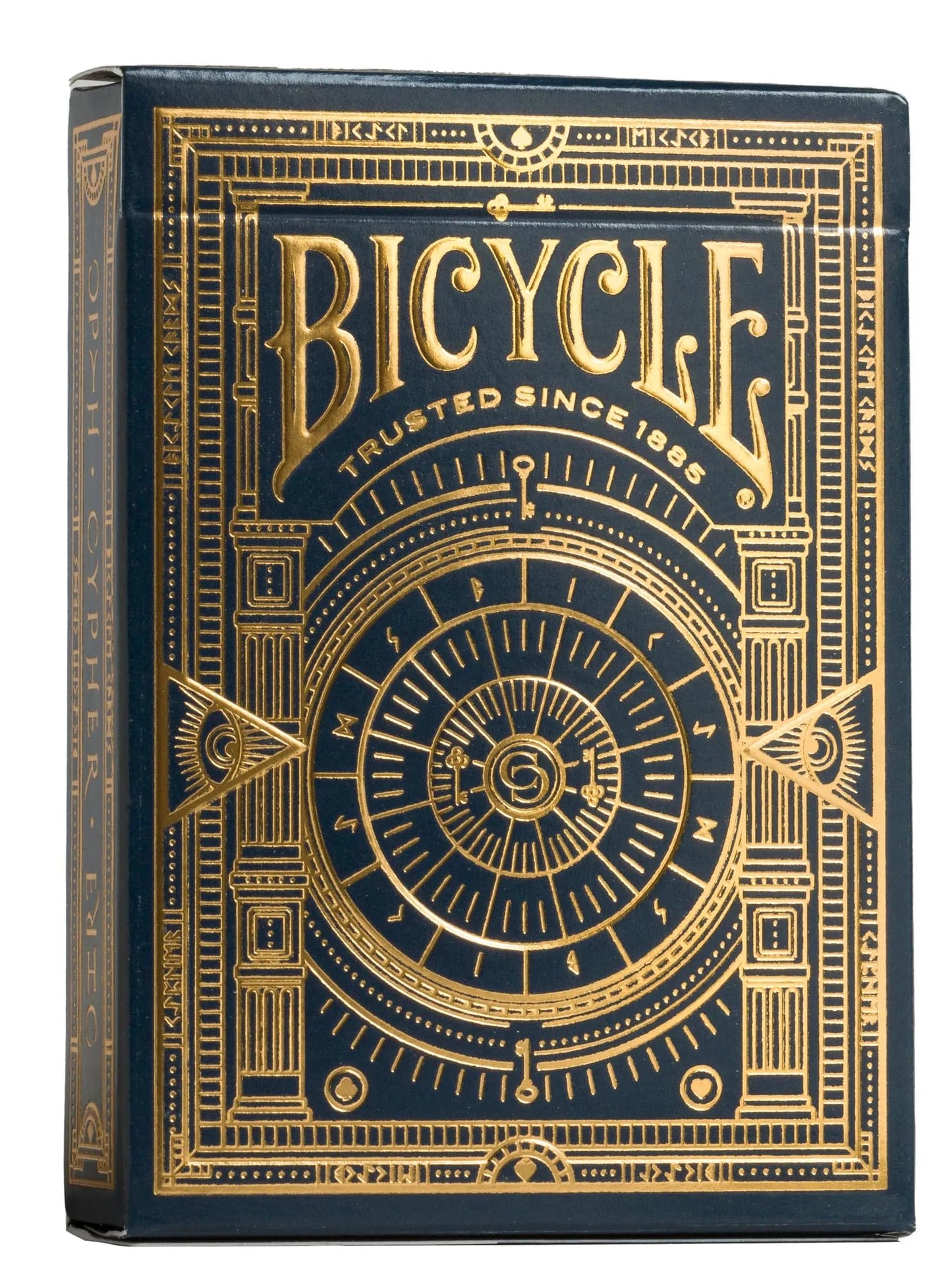 Bicycle Cypher Premium Black Playing Cards, Gold Foil, Encrypted Messages In Playing Cards, 1 Deck