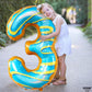 Katchon, Huge Donut Number 3 Balloon - 40 Inch | Number 3 Donut Balloon | Donut Birthday Party Decorations | Donut Number Balloons | Donut Party Decorations | Donut 3 Balloons For Birthday Decorations