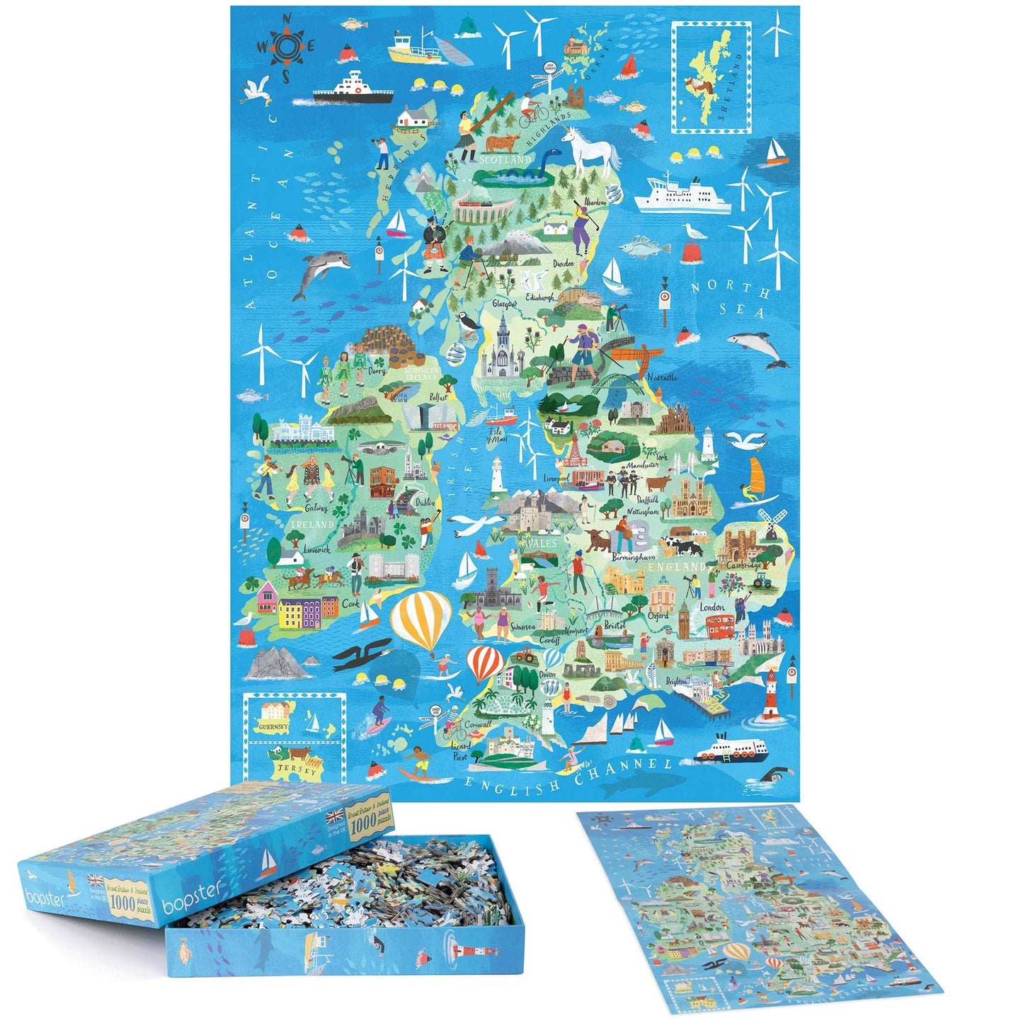 Jigsaw Puzzles 1000 Pieces For Adults - Great British Isles And Ireland Puzzle - 1000 Piece Puzzle For Adults And Kids - British Souvenirs And Gifts By Bopster