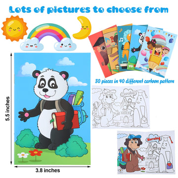 30 Pieces Coloring Book Bulk Kids 40 Different Coloring Book For Kindergarten School Classroom Graduation Activity Birthday Present First Day Of School Party Favor Christmas Goodie Bag Stuffer Filler
