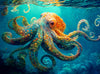 Cross & Glory 1000 Piece Jigsaw Puzzle - Deep Blue Octopus Odyssey, Large Size, Durable 1.8mm Cardboard, Unique Marine Artwork