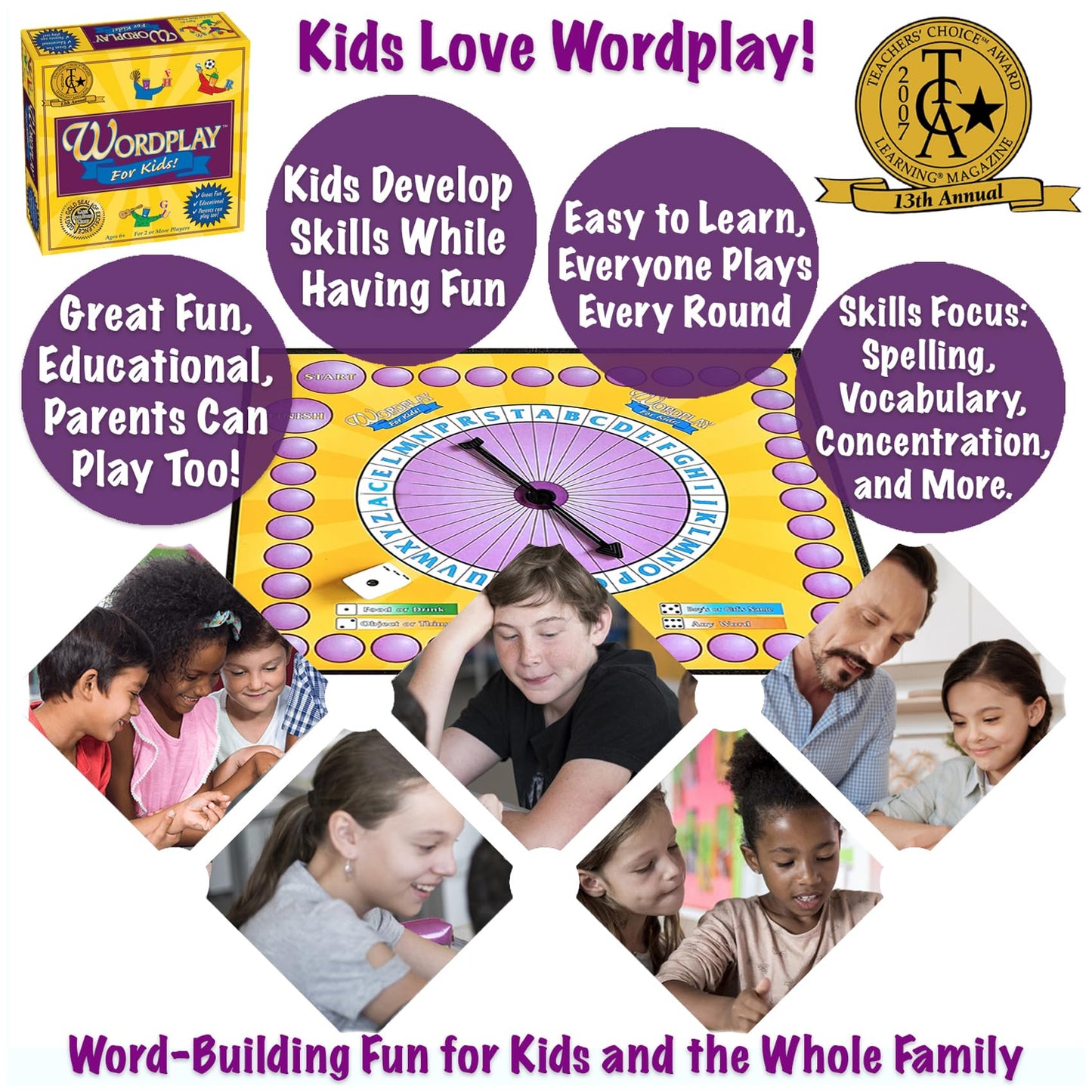 Game Development Group Wordplay for Kids - Fun Educational Game, Multicolored, Ages 6+, Model 11128