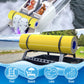 DUSACOM Big Floating Water Mat - 9FT XPE Foam Lily Pad for Lakes & Beach, Yellow-White-Blue, Model SO030105-YEBL-9FT-X1