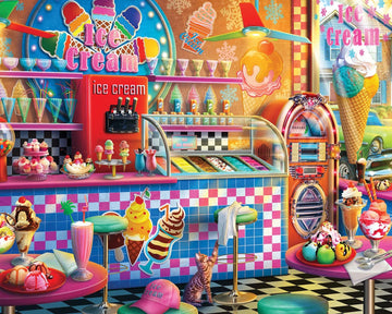 Springbok'S 1000 Piece Jigsaw Puzzle Ice Cream Shop - Made In Usa
