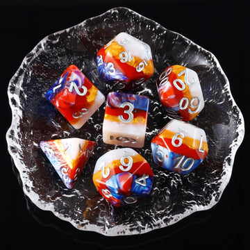 DND Dice Set, Solid Hierarchical Polyhedral Die,Colour Resin Dice Game Dice for D&D Dungeons and Dragons RPGs Role Playing Table