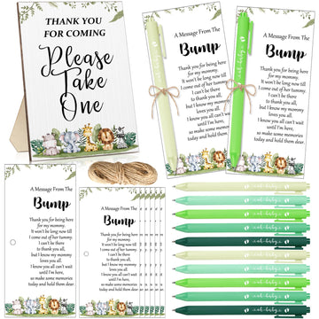 Sintuff 50 Set Baby Shower Favors for Guest 1 Thank for Coming Sign 50 Baby Ballpoint Pens 50 Thank Tags with Twine Baby Shower 