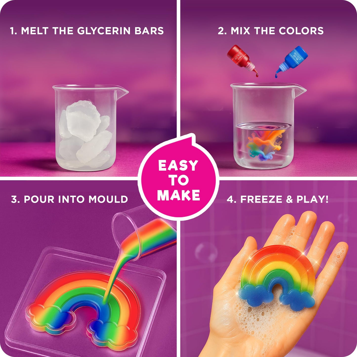 Doctor Jupiter Princess Super Soaps - Soap Making Kit for Kids Ages 4+ | Science Kit for Kids 4-5-6-7-8-12 Year Olds | Birthday