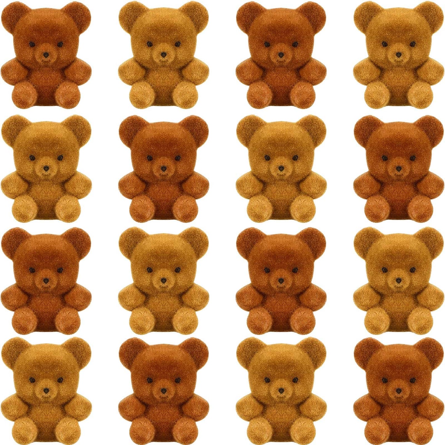 Hungdao 18 Pcs Valentine'S Day Miniature Flocked Plush Mini Bears Stuffed Bear Decorations For Birthday Cake Wedding Decorations