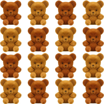 Hungdao 18 Pcs Valentine'S Day Miniature Flocked Plush Mini Bears Stuffed Bear Decorations For Birthday Cake Wedding Decorations
