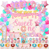 Lxlucktim Donut Birthday Party Supplies For 1 Year Old Girl, 150 Pcs Sweet One Party Decorations For Girls Baby - Backdrop, Tabl
