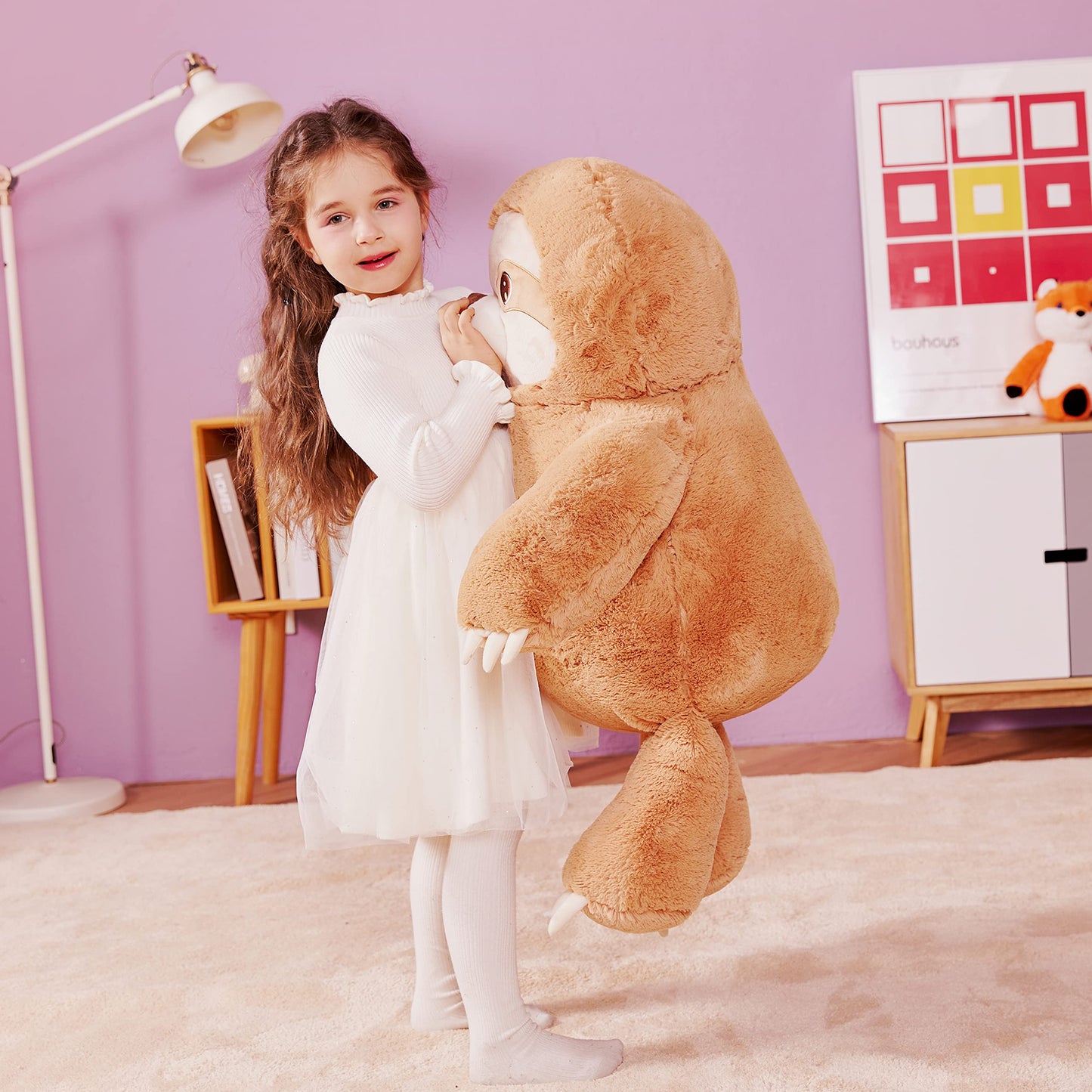 Ikasa Giant Sloth Stuffed Animal Plush Toy,Large Bradypod Cute Jumbo Soft Toys,Huge Big Size Plushie,Gifts For Kids (Sloth B, 30 Inches)