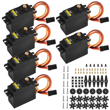 Aideepen [6-Pack] MG996R Metal Gear High Speed Torque Digital Servo Motor for JR RC Helicopter Car Boat Robot