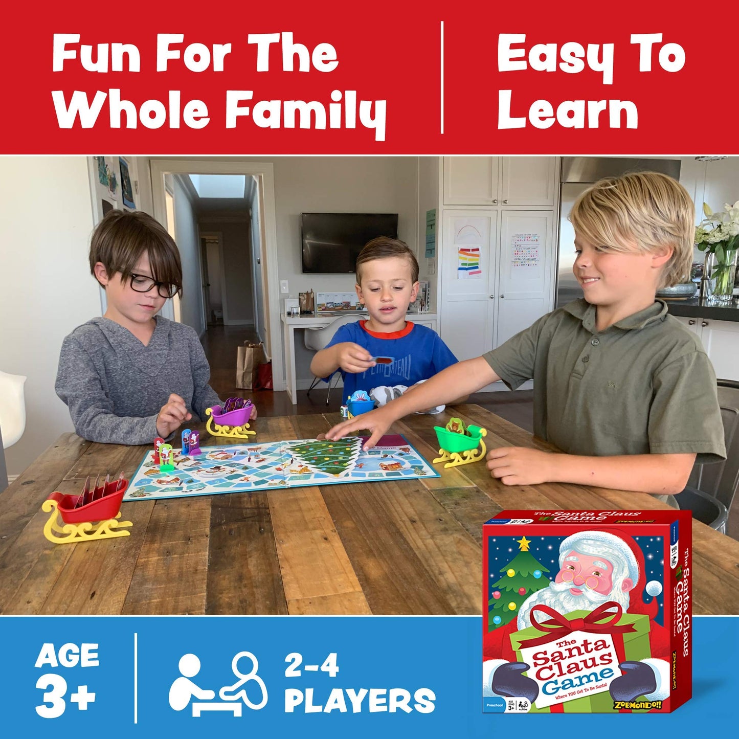 Zobmondo!! The Santa Claus Game, Great Christmas Board Game For Boys And Girls, Award-Winning Educational Game, Kids’ Game For Ages 3 And Up