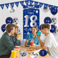 18Th Birthday Decorations For Boys Girls, Blue Silver Happy 18Th Birthday Decorations Door Banner, 32'' Number 18 Foil Balloon F