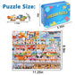 Lelemon 100 Piece Kids Puzzle, Communications, Educational Jigsaw Puzzle For Ages 4-8, Metal Storage Box, Portable, 11.2X8.8 Inches, 100 Count