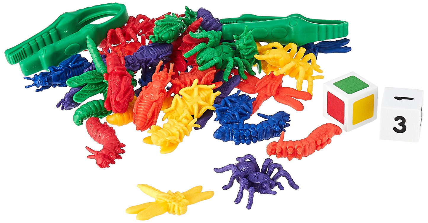 Learning Resources Take 10! Color Bug Catchers - Multi-colored Fine Motor Skills Game for 2-4 Players, Ages 3+, Model LER9441-D, 5"