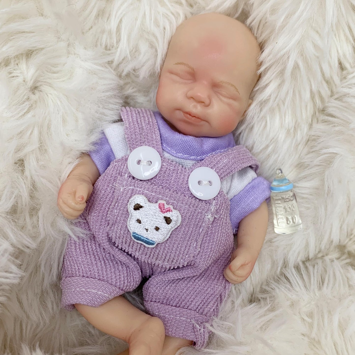 Yokyyi Full Silicone Reborn Baby Dolls 6 Inch Newborn Silicone Baby Doll With Eye Closed Realistic Girl