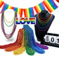 Yaxinrui 24Pcs Pride Beads Necklaces Bulk, Lgbtq Pride Beads Stuff Metallic Rainbow Bead Necklaces Pride Beads Accessories For G