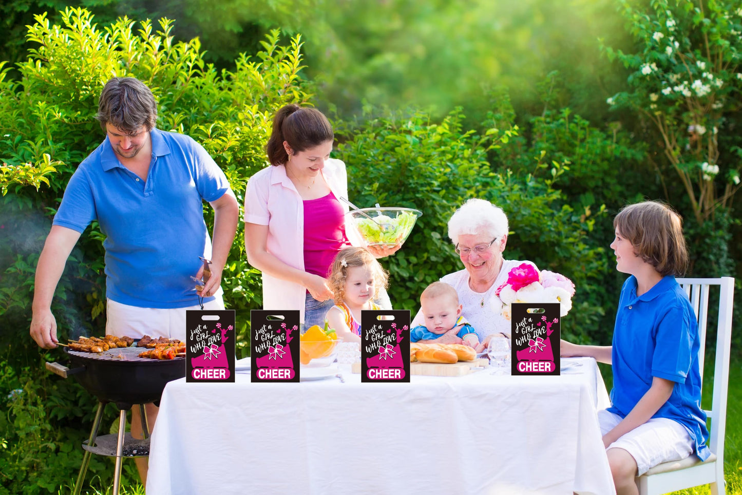 OriniPlay 50 Pieces Cheerleading Goodie Bags - Sport Cheerleading Game Girl Cheer Dance Themed Party Decorations Supplies Decor