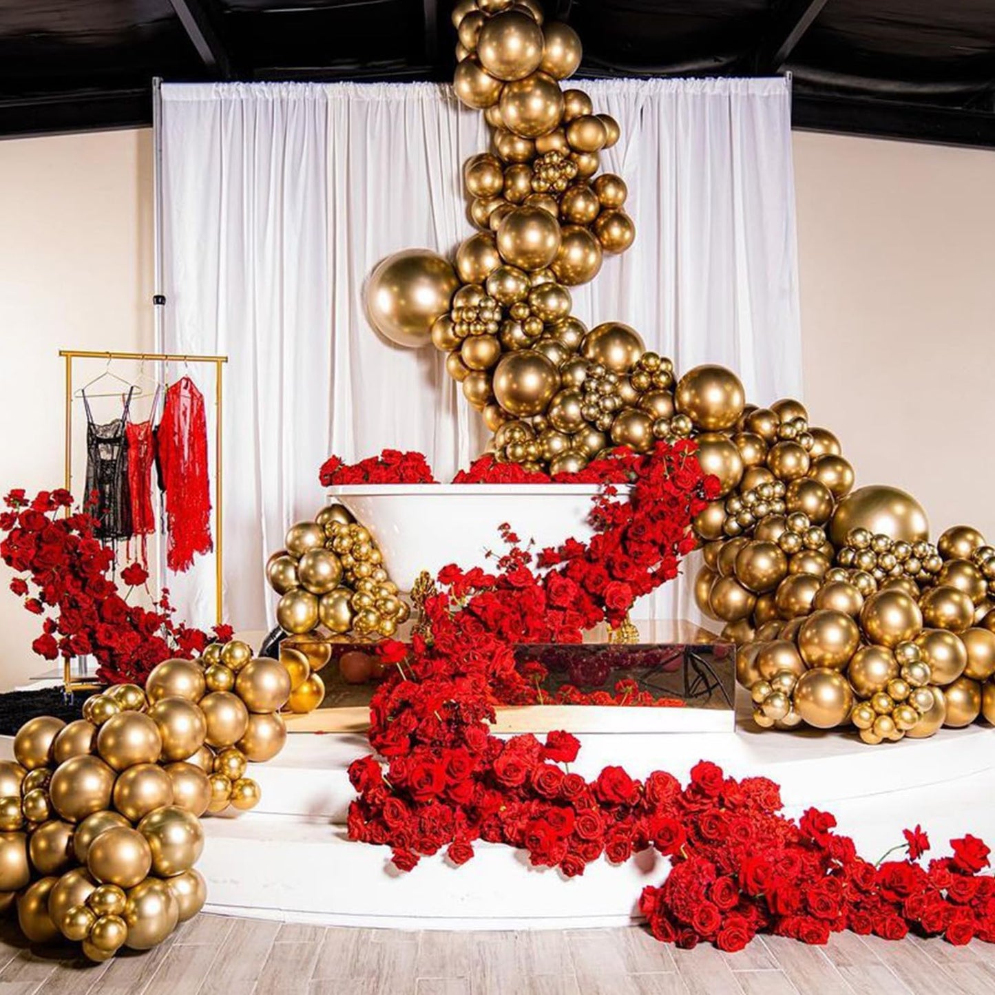 Jobkoo 5 Inch Gold Balloons, 60 Pcs Gold Metallic Balloon Small Metallic Gold Chrome Balloons 5'' Mini Matte Golden Latex Balloo