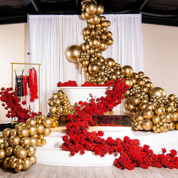 Jobkoo 5 Inch Gold Balloons, 60 Pcs Gold Metallic Balloon Small Metallic Gold Chrome Balloons 5'' Mini Matte Golden Latex Balloo