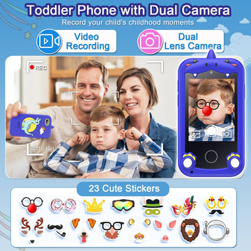 Kids Phone for Boys, Toys for 3-10 Year Old Boys Girls Christmas Birthday Gifts for Kids, Touchscreen Toddler Smartphone Learnin