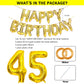 Shuntai 45Th Birthday Decorations For Men Women 45 Number Balloons Gold Jumbo Numbers 54 Foil Mylar Balloon With Gold Letters Ha