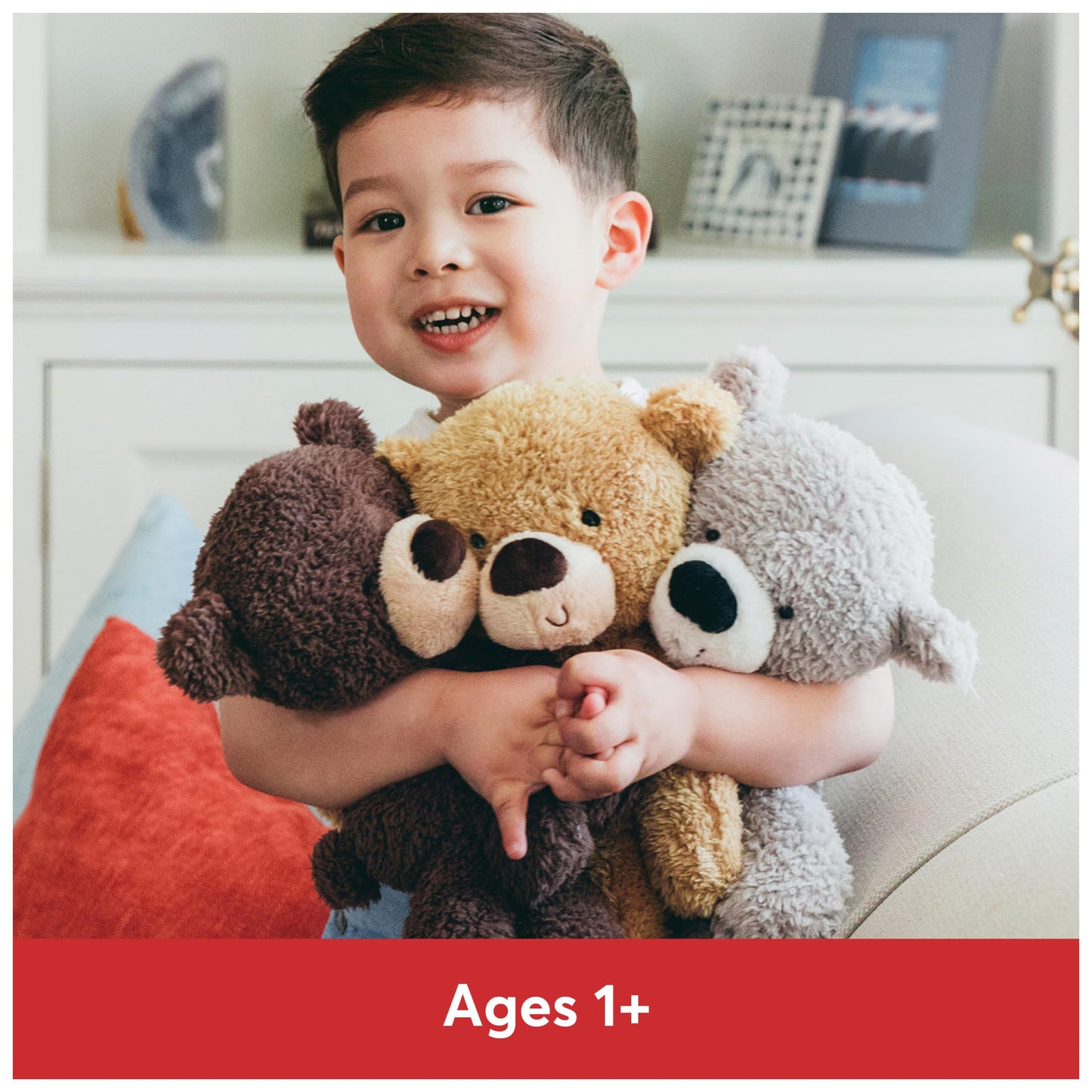 GUND Fuzzy Teddy Bear, Premium Stuffed Animal, Gray, 13.5”, Polyester, Model 6049972, Ages 1 and Up
