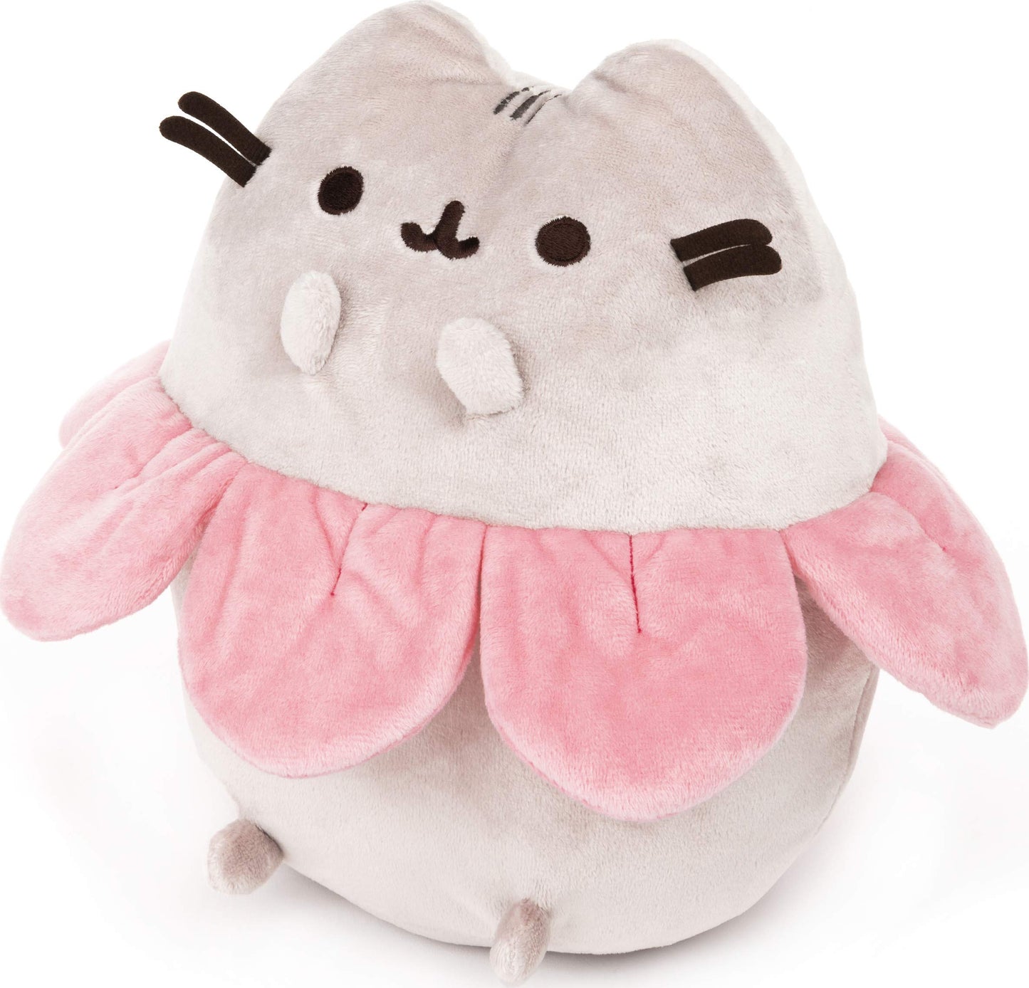 Gund Pink Flower Petals Pusheen Plush Stuffed Animal Cat, Gray And Pink, 9.5