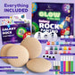 Glow in The Dark Galaxy Rock Painting Kit, Large Wooden Rocks for Painting, Arts and Crafts Painting Rocks for Kids, Kids Craft