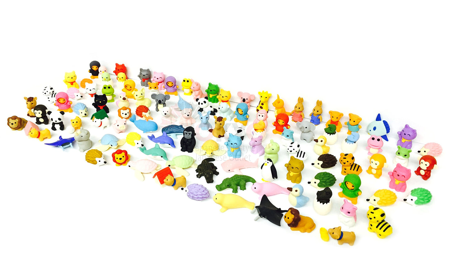Iwako Pencil Eraser Animal Collection - Pack of 20 Multicolor Rubber Erasers, Includes Unicorn - Model NewAnimal20