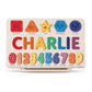 Personalized Wooden Name Puzzle, Educational Name Puzzle for Kids, Numbers and Shapes, First Christmas Gift, Custom Wooden Puzzl